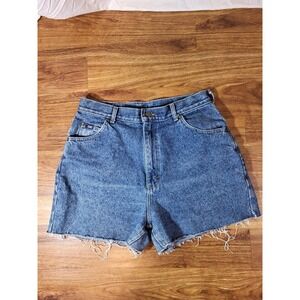 VTG Lee Cut off Shorts 14 Petite  Medium Wash High Rise 90s Raw Hem Distressed